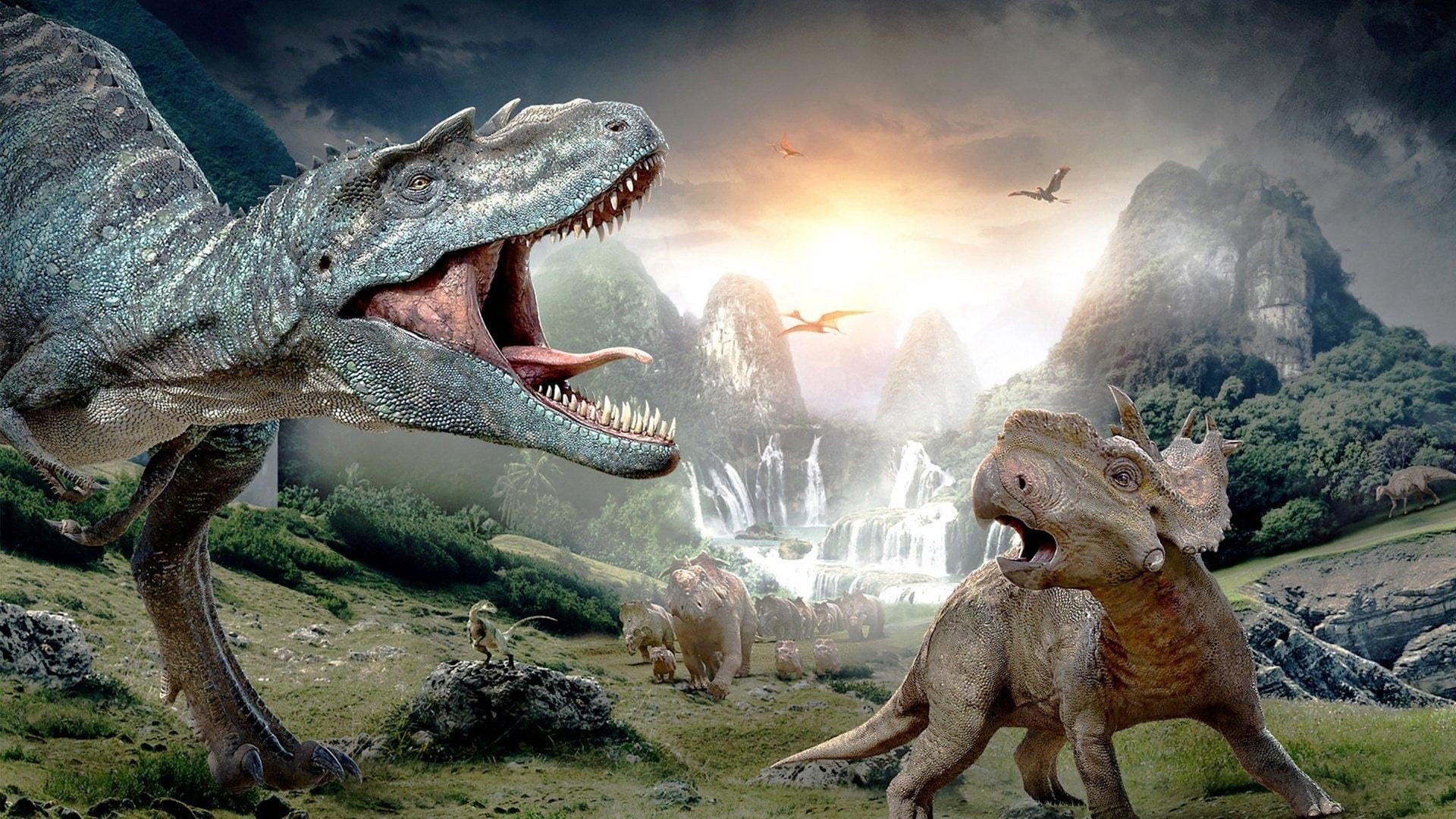 Прогулки с динозаврами 3D постер